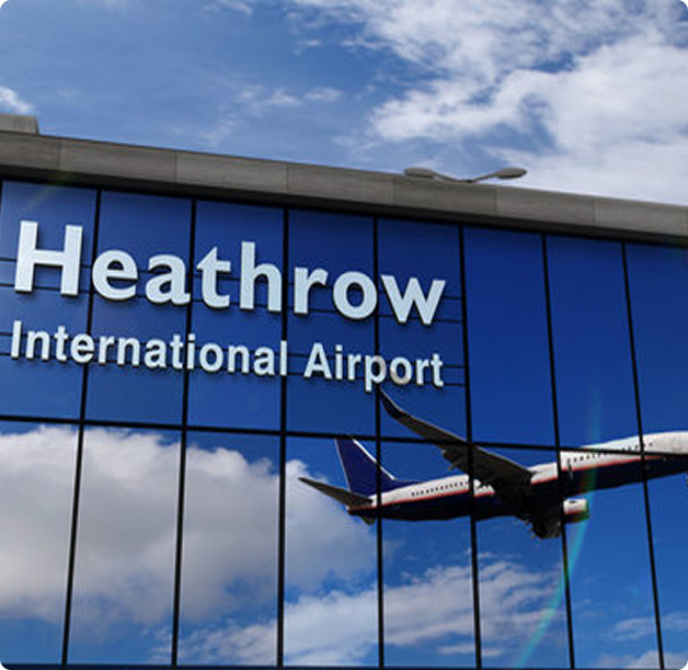 Heathrow Airport LHR terminal building — coach drop-off area